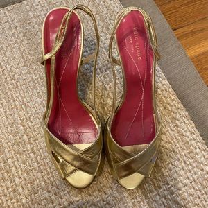 Kate Spade Gold Heels Sling Back